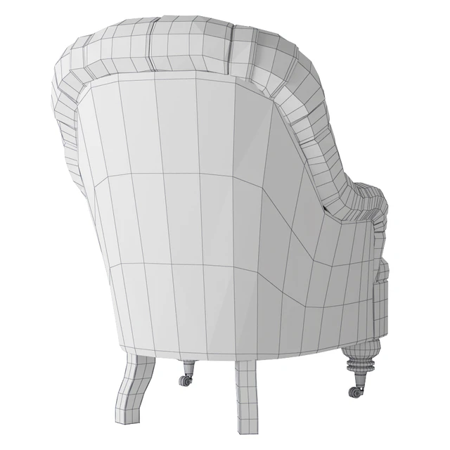 Classic Quilted Armchair on wheels — Скачать