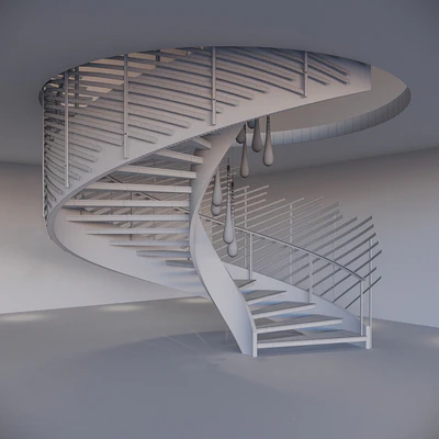 Spiral staircase with installation — Ver 2