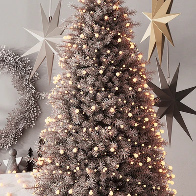 240 happy new year 04 christmas tree mono 01 light CORONA — Вид 3