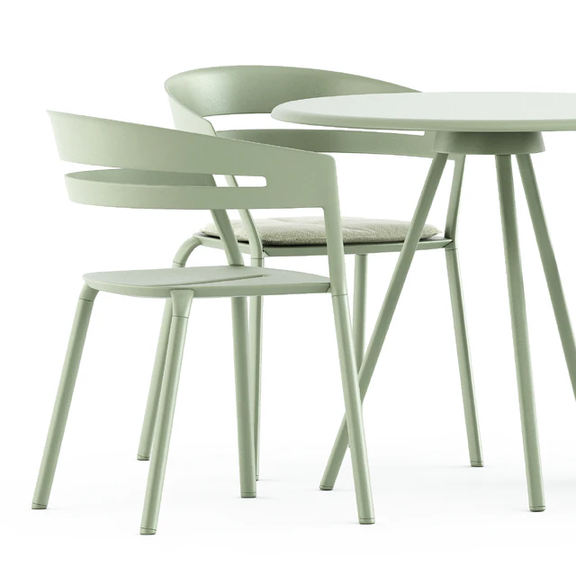 Zebra Round table and Ria Dining armchair by Fast — Descargar