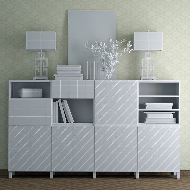 Комбинация для хранения Ikea Бесто / Халлставик ( сине - зелёный). — Скачать