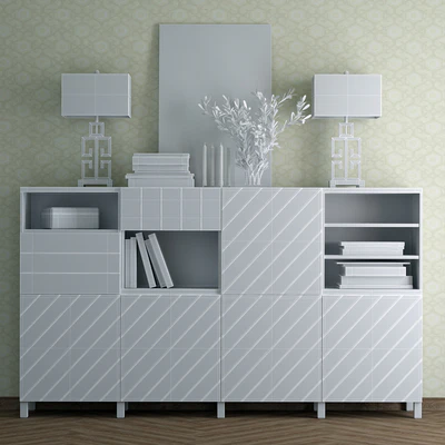 Комбинация для хранения Ikea Бесто / Халлставик ( сине - зелёный). — Вид 2