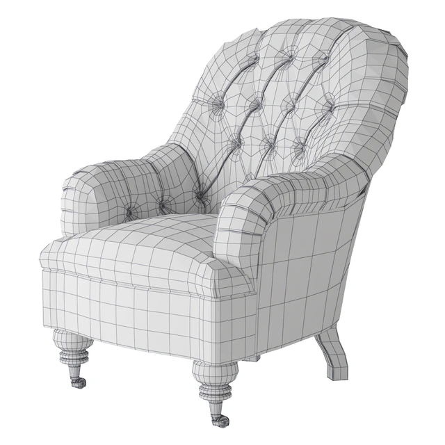 Classic Quilted Armchair on wheels — Скачать