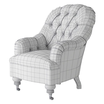 Classic Quilted Armchair on wheels — Вид 3