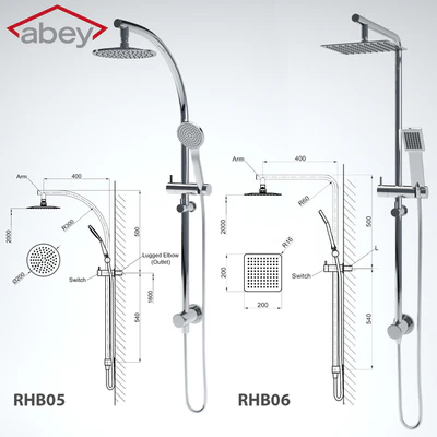 RHB05 MONZA Curve Rail and Hand Shower Ensemble — Вид 1