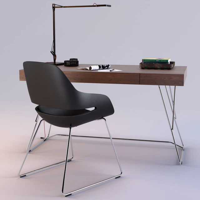 Maestrale Desk &amp; Eva Chair by Zanotta — Descargar