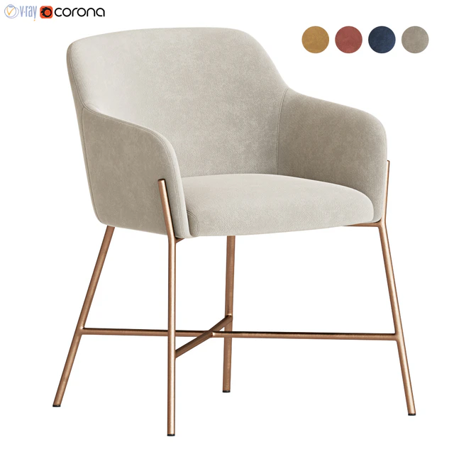 Ana Velvet Arm Dining Chair — Descargar