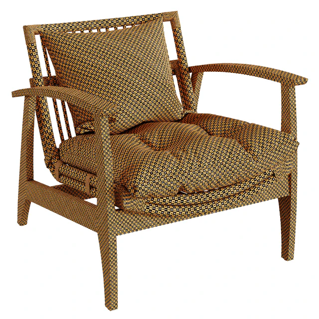 CB2 - Noelie Rattan Lounge Chair with Cushion — Скачать