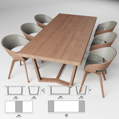 Table + Chair (Alf -CARTESIO 2.0 + COSTANZA) — Ver 1