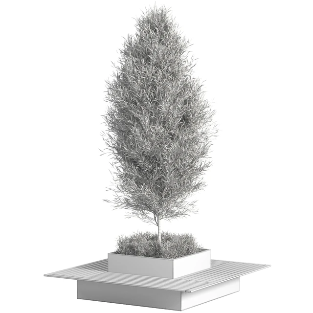 Park Bench Table with tree 01 — Descargar