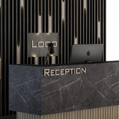 Reception Desk and Wall Decor - Set 04 — View 2