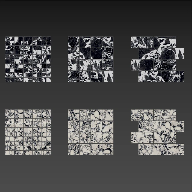 Architectural Design Floor gres Pebble Fragment B & W MARBLE set 3 — Скачать