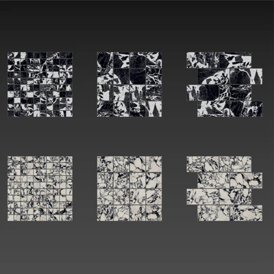 Architectural Design Floor gres Pebble Fragment B & W MARBLE set 3 — Вид 2