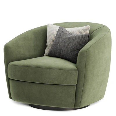 Marcy Upholstered Swivel Barrel Chair — Ver 2