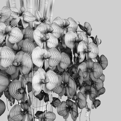 tall bouquet in a glass vase — Ver 2