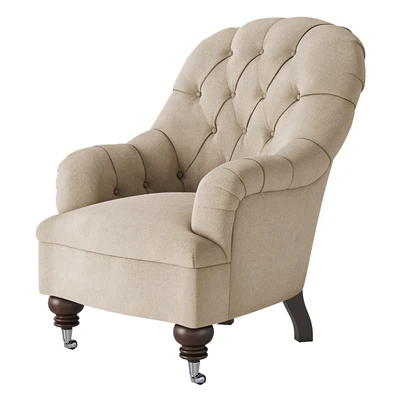 Classic Quilted Armchair on wheels — Вид 1