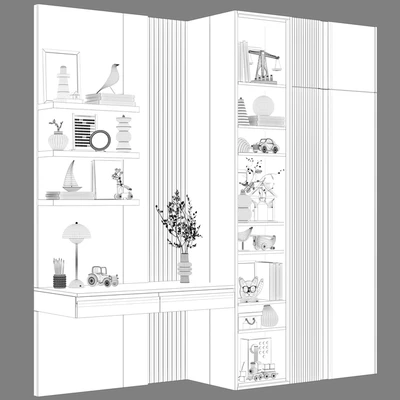 Шкаф детский модульный с письменным столом современный 23 — Вид 3