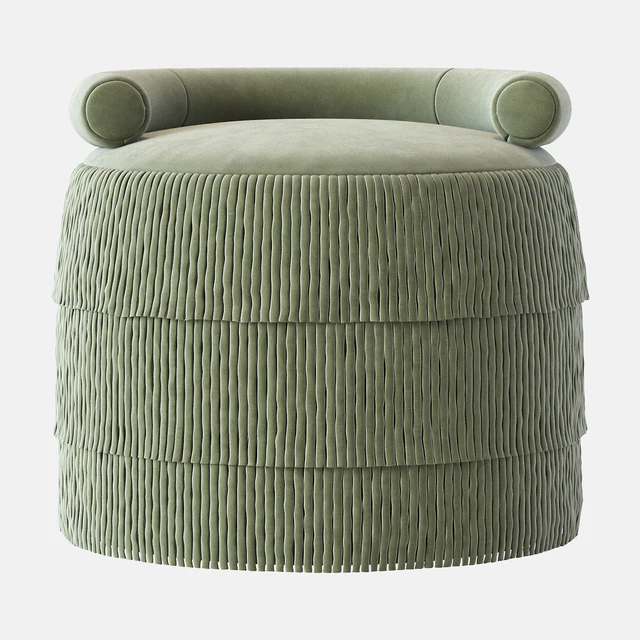 21st Century Beth Fringes Stool Cotton Velvet — Descargar