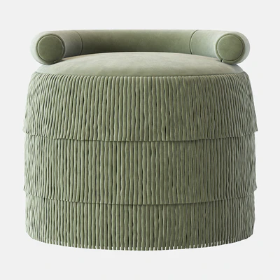 21st Century Beth Fringes Stool Cotton Velvet — Ver 2