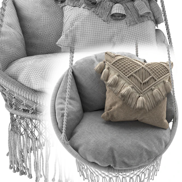 Deluxe Macrame Chair with Fringe — Descargar