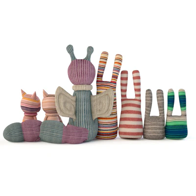 Set of textile toys from socks — Ver 2