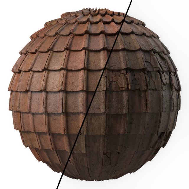 Roof Tile Materials 49- Concrete Roofing by Sbsar generator | Seamless, Pbr, 4k — Скачать