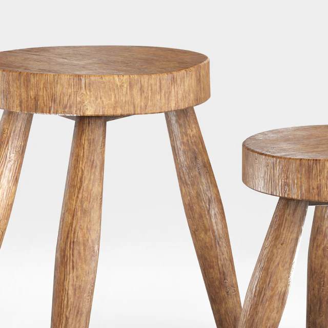Zara Home Wooden Teak Stool 02 — Descargar