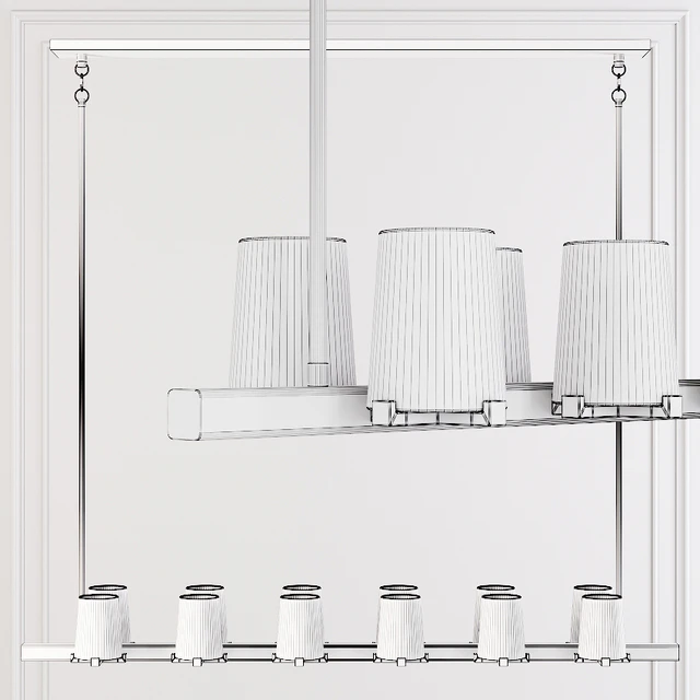 Restoration Hardware PAUILLAC LINEAR CHANDELIER 60 Fabric shade and Nickel — Скачать