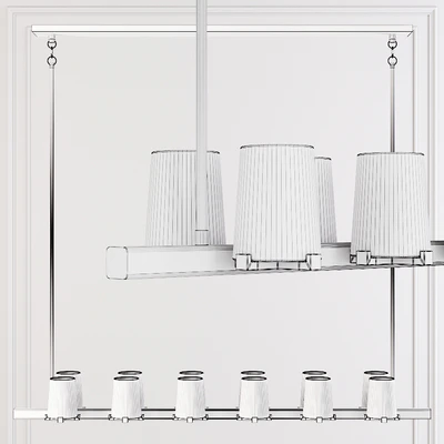 Restoration Hardware PAUILLAC LINEAR CHANDELIER 60 Fabric shade and Nickel — Вид 2