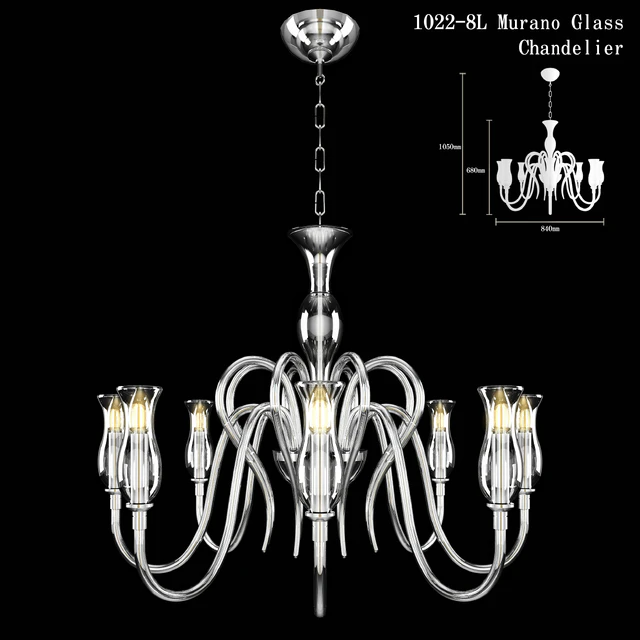 Murano Glass Chandelier 8 Lights model 1022 — Скачать