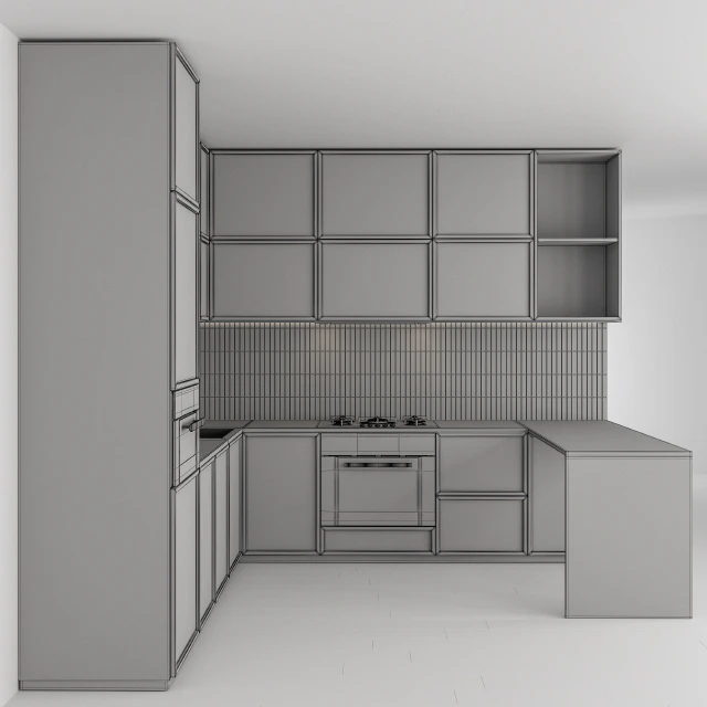 Kitchen Modern - Black and white with wood 50 — Скачать
