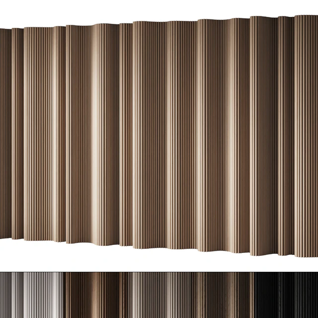 434 wall composition 15 wave fluted wood Reeded Panels 02 — Descargar