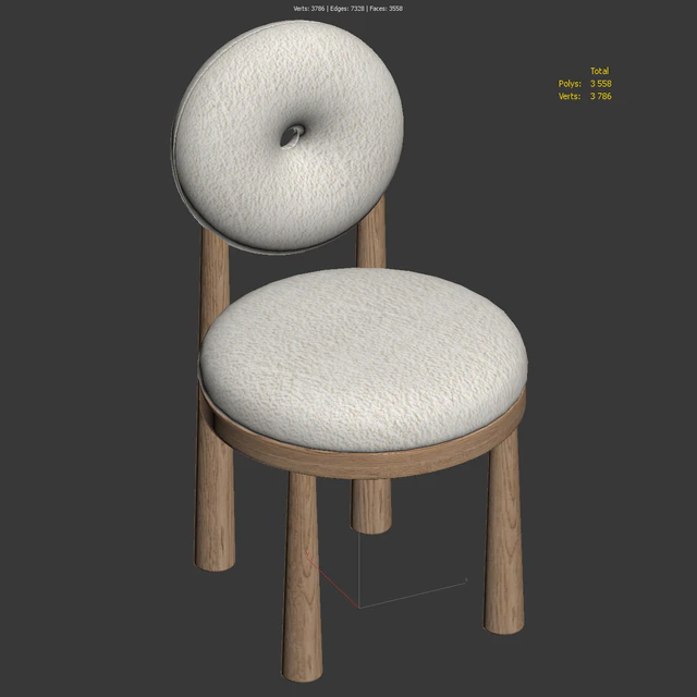 Chair with bouclé fabric Grand Cairo — Descargar