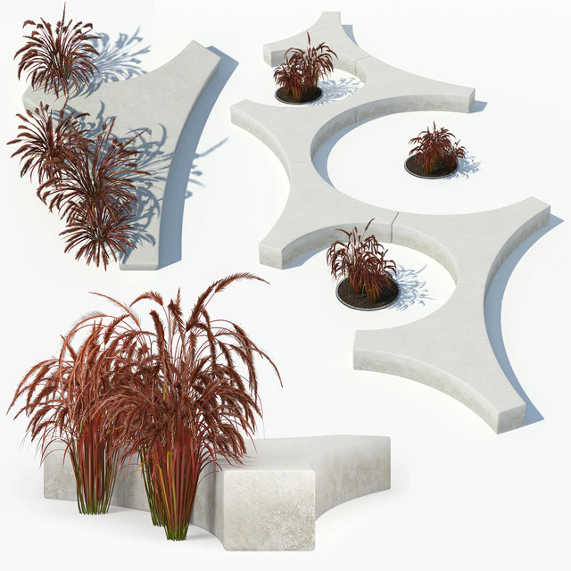 Folia bench Graceful Fountain Grass — Descargar