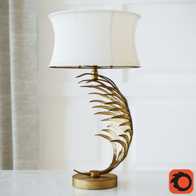 Metal Palm Frond Table Lamps — Ver 1