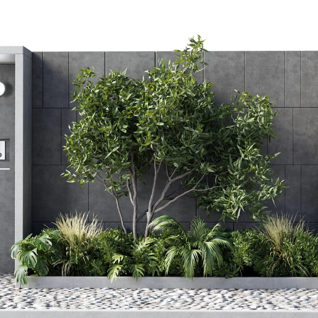 Door outdoor entrance and fence and graden 05 — Descargar