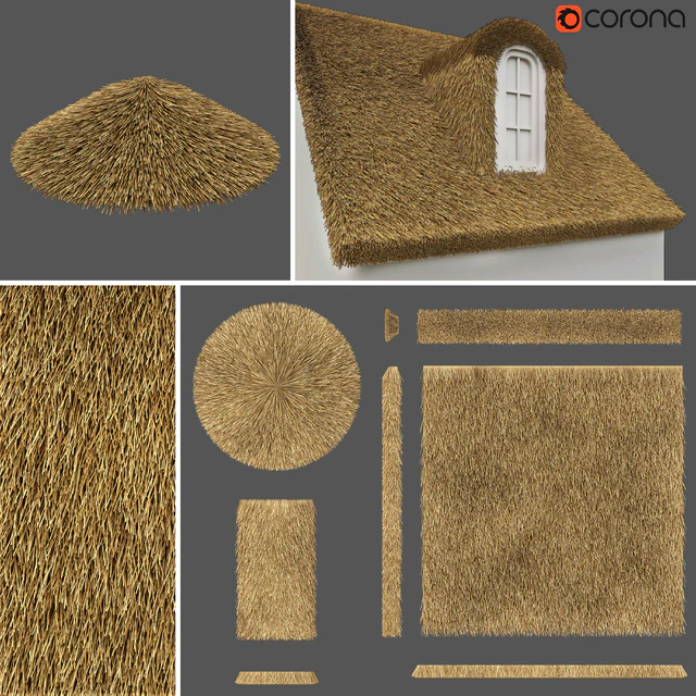 Thatched roof set / Thatched roof. Constructor. — Descargar