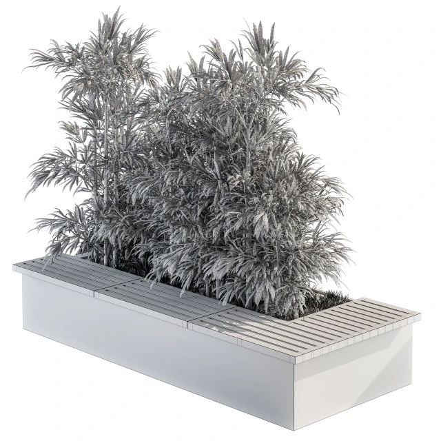 Urban Furniture / Architecture Bench with Plants- Set 11 — Скачать