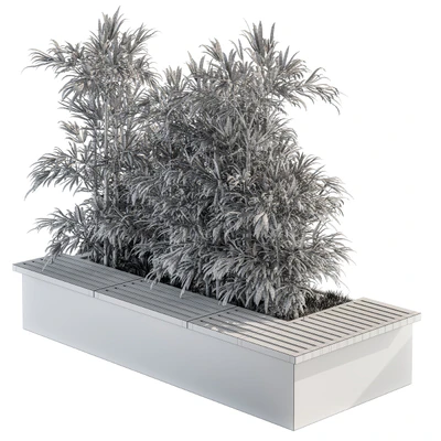 Urban Furniture / Architecture Bench with Plants- Set 11 — Вид 3