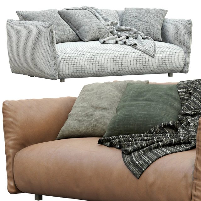 Meridiani Leather Sofa SCOTT — Download