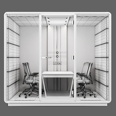 Mikomax Smart Office | HUSH MEET L | Acoustic office stand with table and chairs — Вид 2