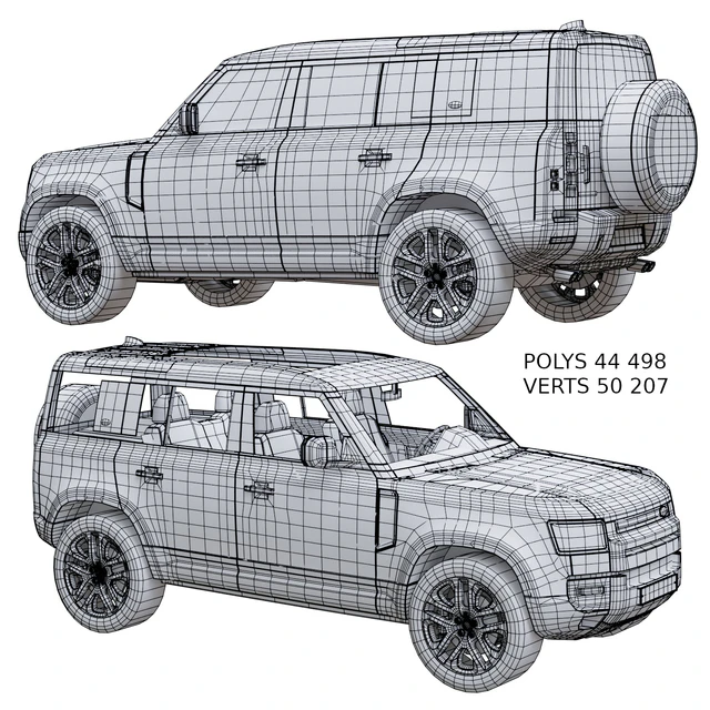 Land Rover Defender 110 mid-poly — Download