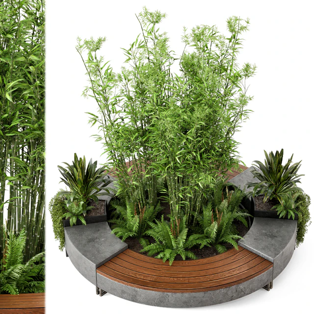 Outdoor Garden set bush and Tree - Garden Set 55 — Скачать