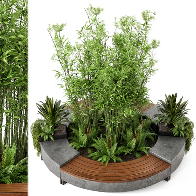 Outdoor Garden set bush and Tree - Garden Set 55 — Вид 2