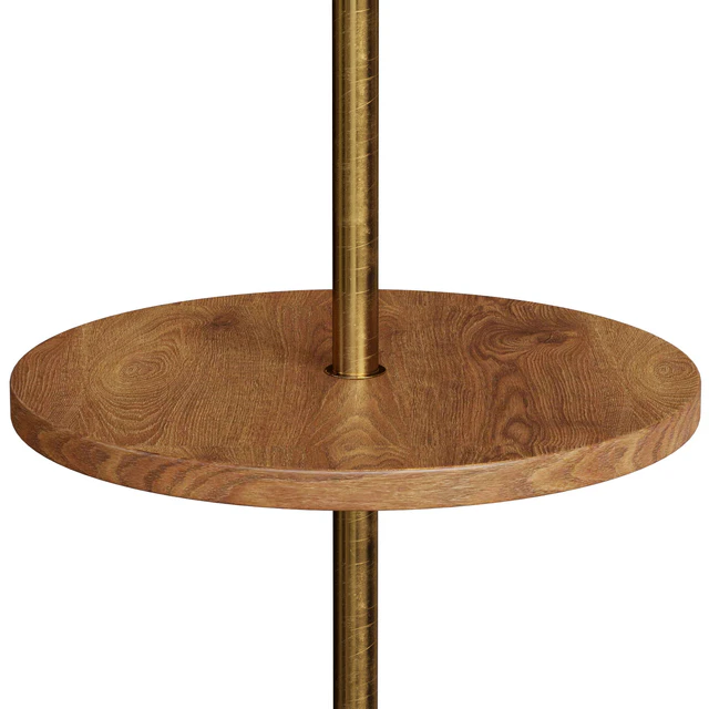 Floor lamp with textile lampshade and table — Скачать