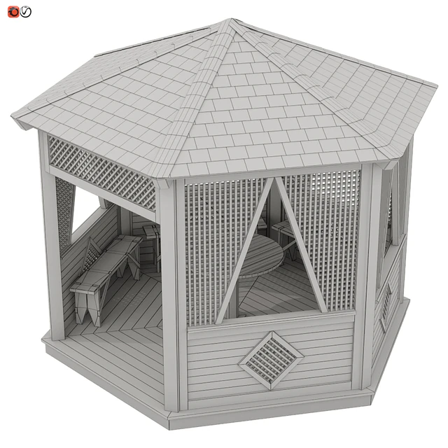 Garden Gazebo made of wood 04 — Descargar