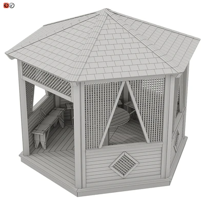 Garden Gazebo made of wood 04 — Ver 2