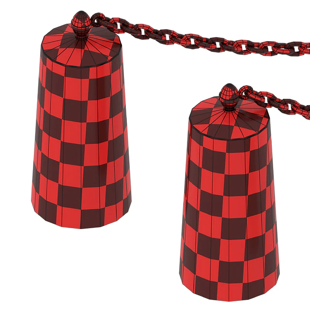 Ограждение. Бетонные столбы с цепями. — Скачать