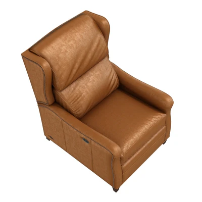 Wesley Hall STEVENSON TILT BACK leather armchair ottoman — Вид 3