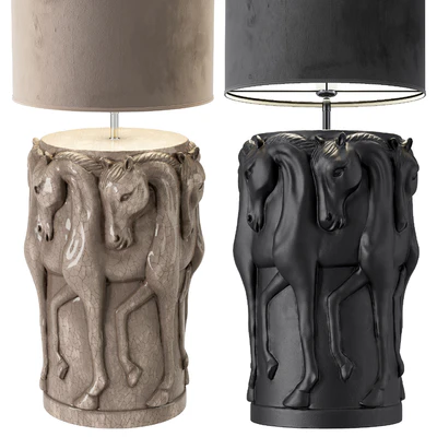 ADAMSBRO LAMP STAND DANCING HORSES — Ver 2